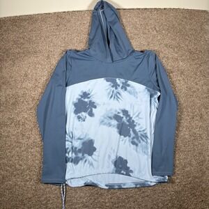 Under Armour Womens Iso-Chill Shore Break Floral Hoodie Blue White 1343683 XL